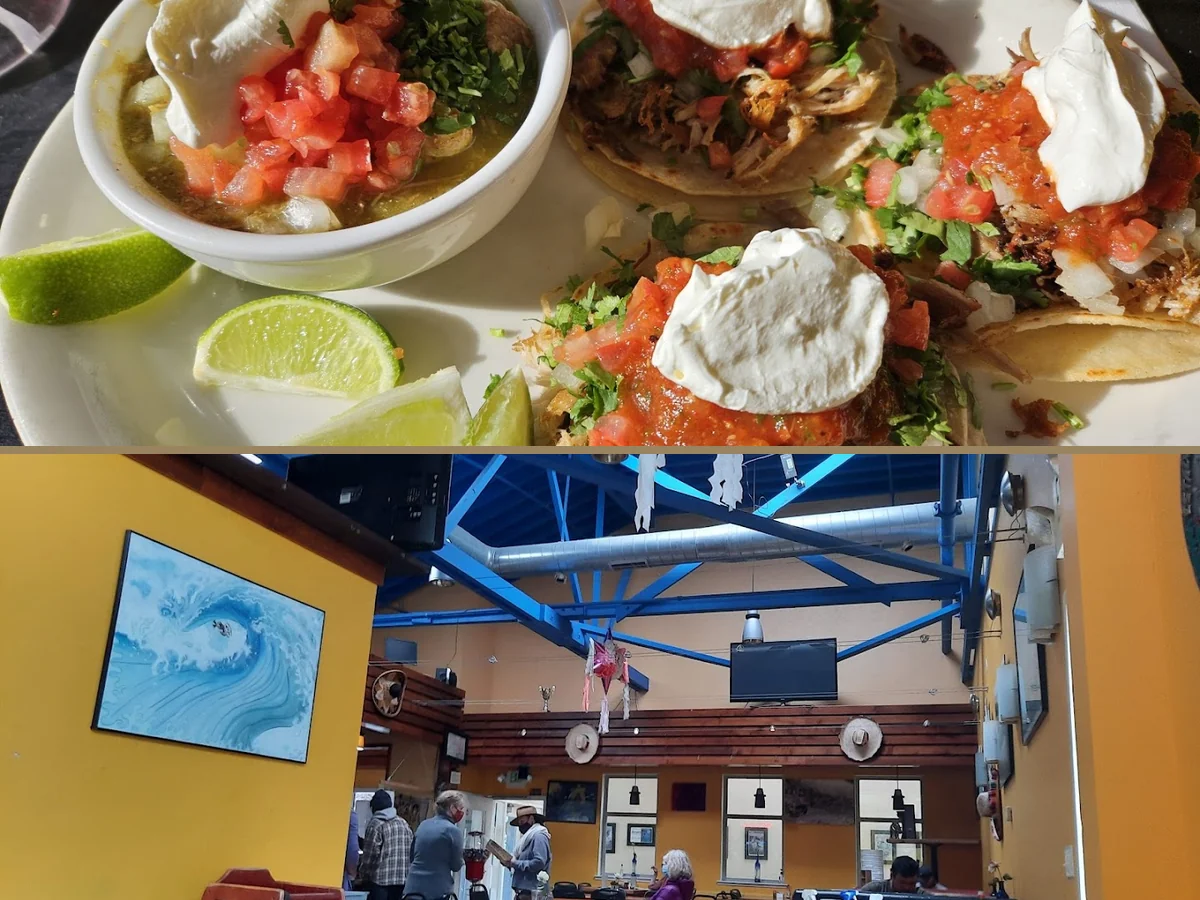 Plates of Mexican classics on a casual table.